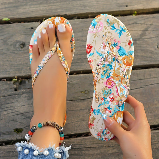 R1276 Braided Strap Flip Flops
