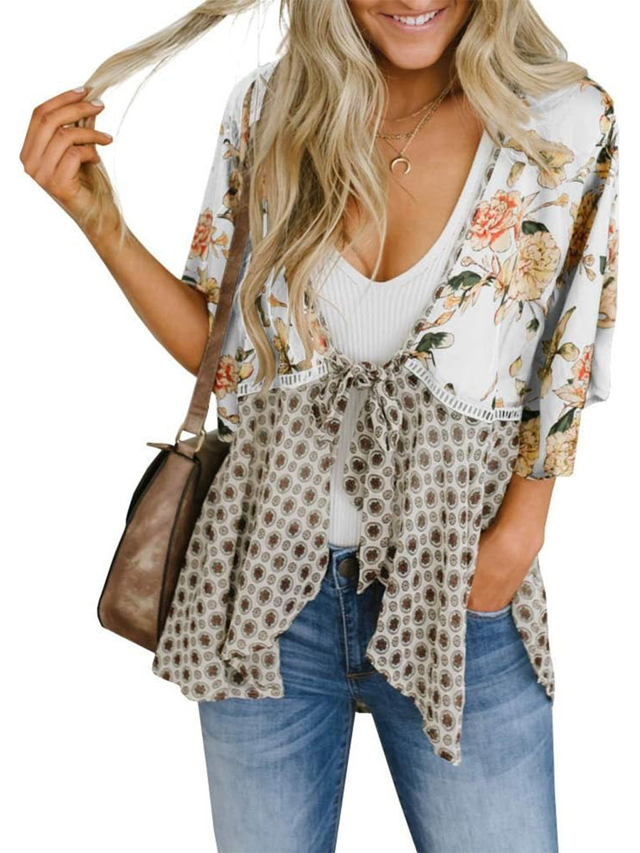 D5485 Floral Chiffon Kimino