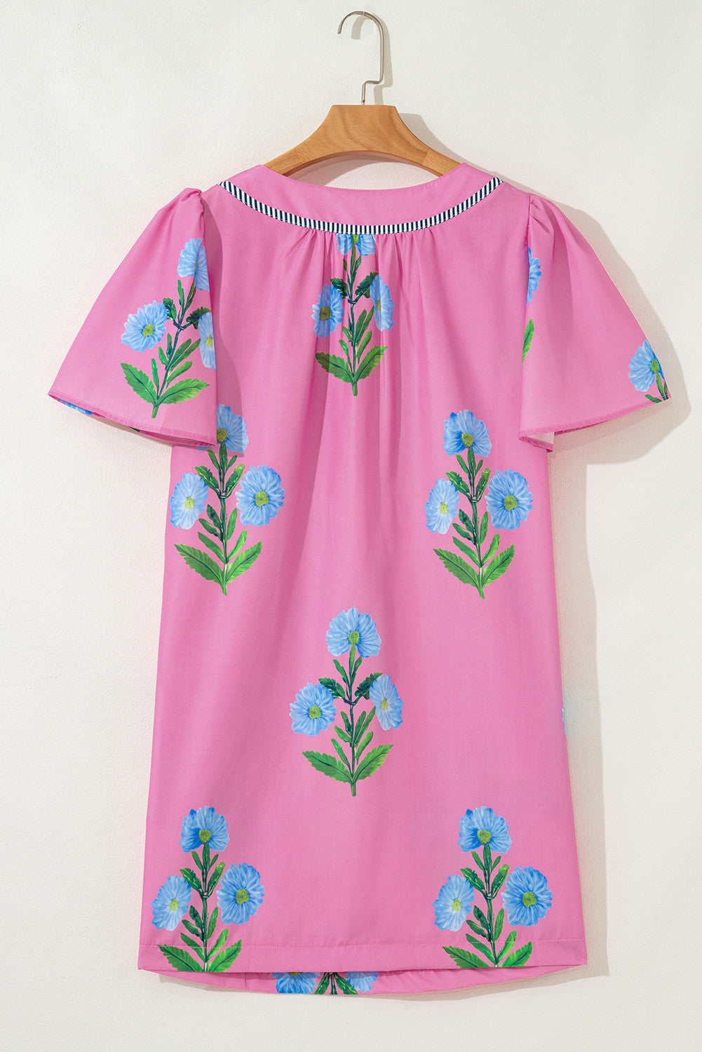 R1258 Short Sleeve Floral Mini Dress