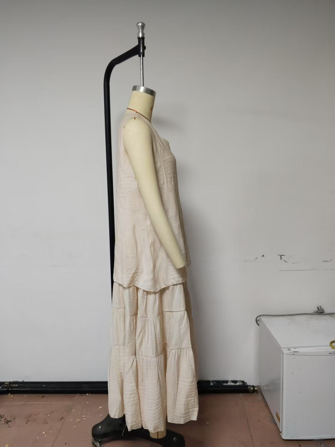 R1264 Linen Two Pieces Long Skirts Set