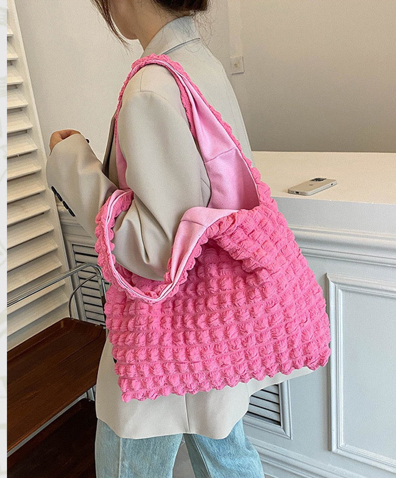 R1236 Puffy Textured Tote Bag