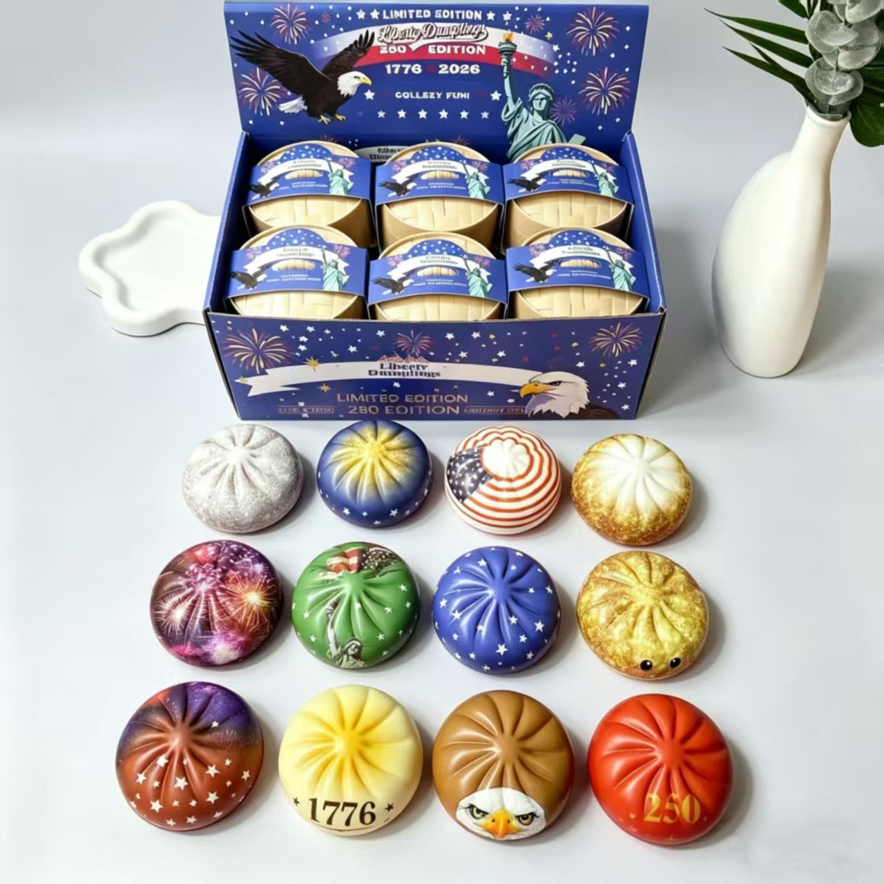 R1421 4th of July Squishy Dumpling Stress Ball