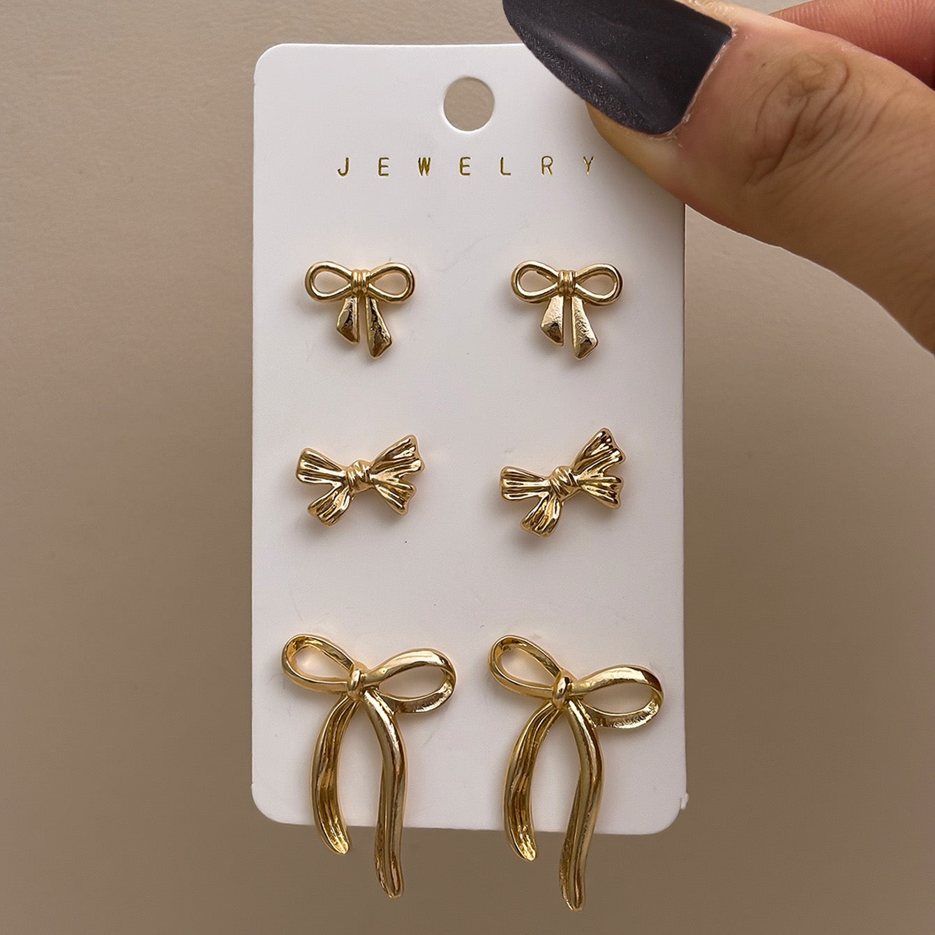 R1261 Bow Knot Plated Alloy Stud Earrings