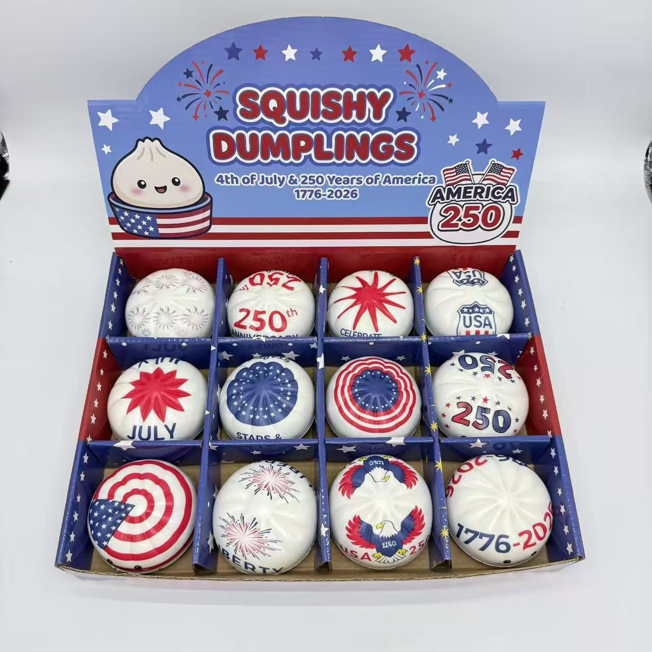 R1421 4th of July Squishy Dumpling Stress Ball