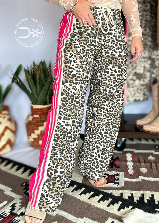 R1648 Leopard Print Drawstring Pants