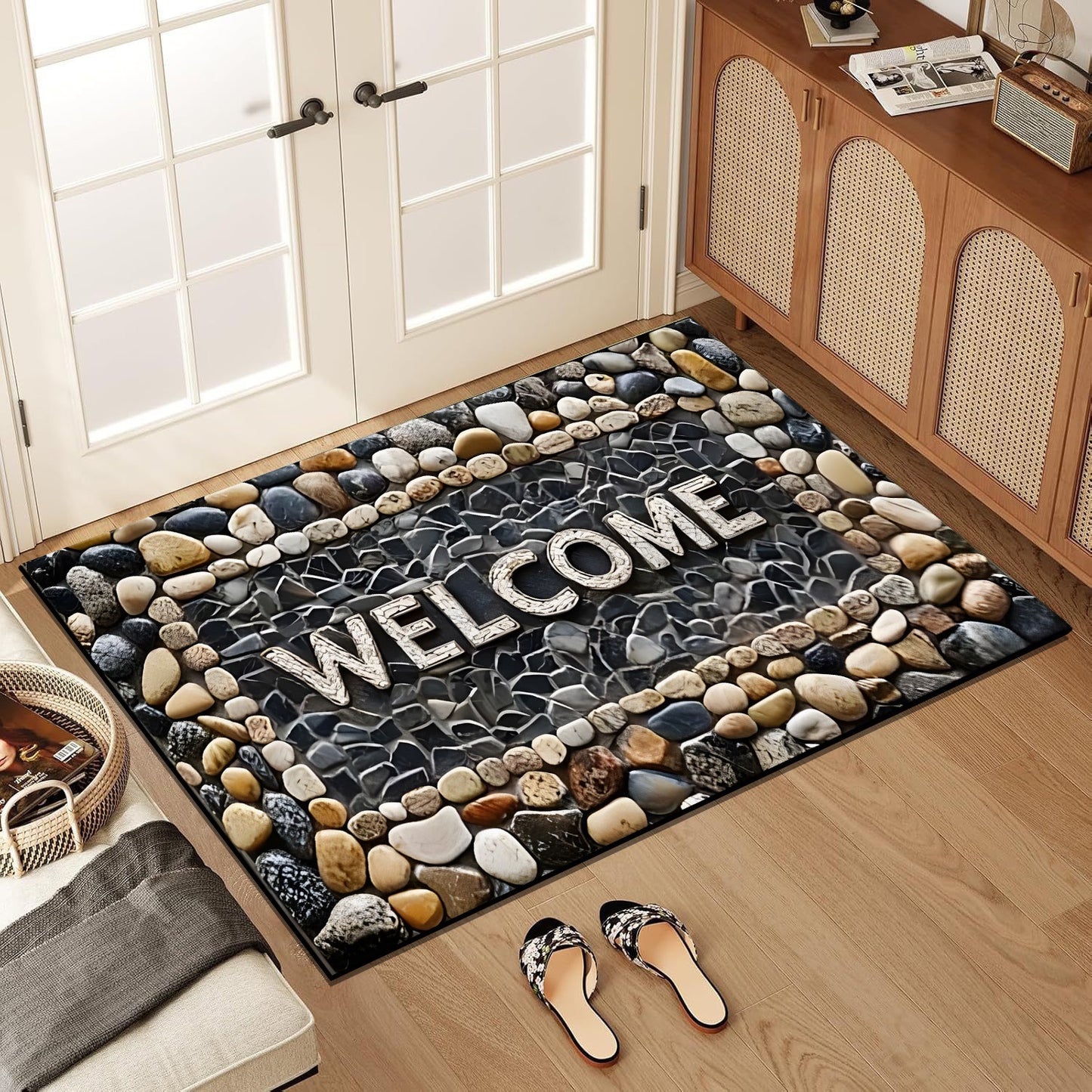 R1302 Camel Stylish Animal Print Welcome Doormat