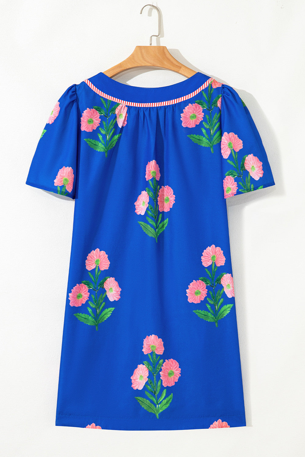 R1258 Short Sleeve Floral Mini Dress