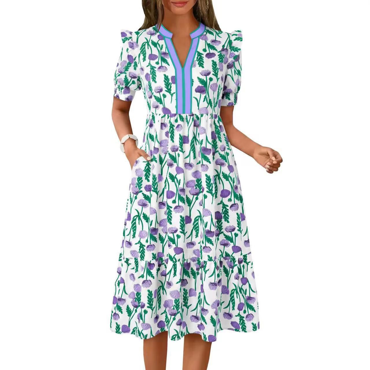 R1602 Summer Floral Long Dress