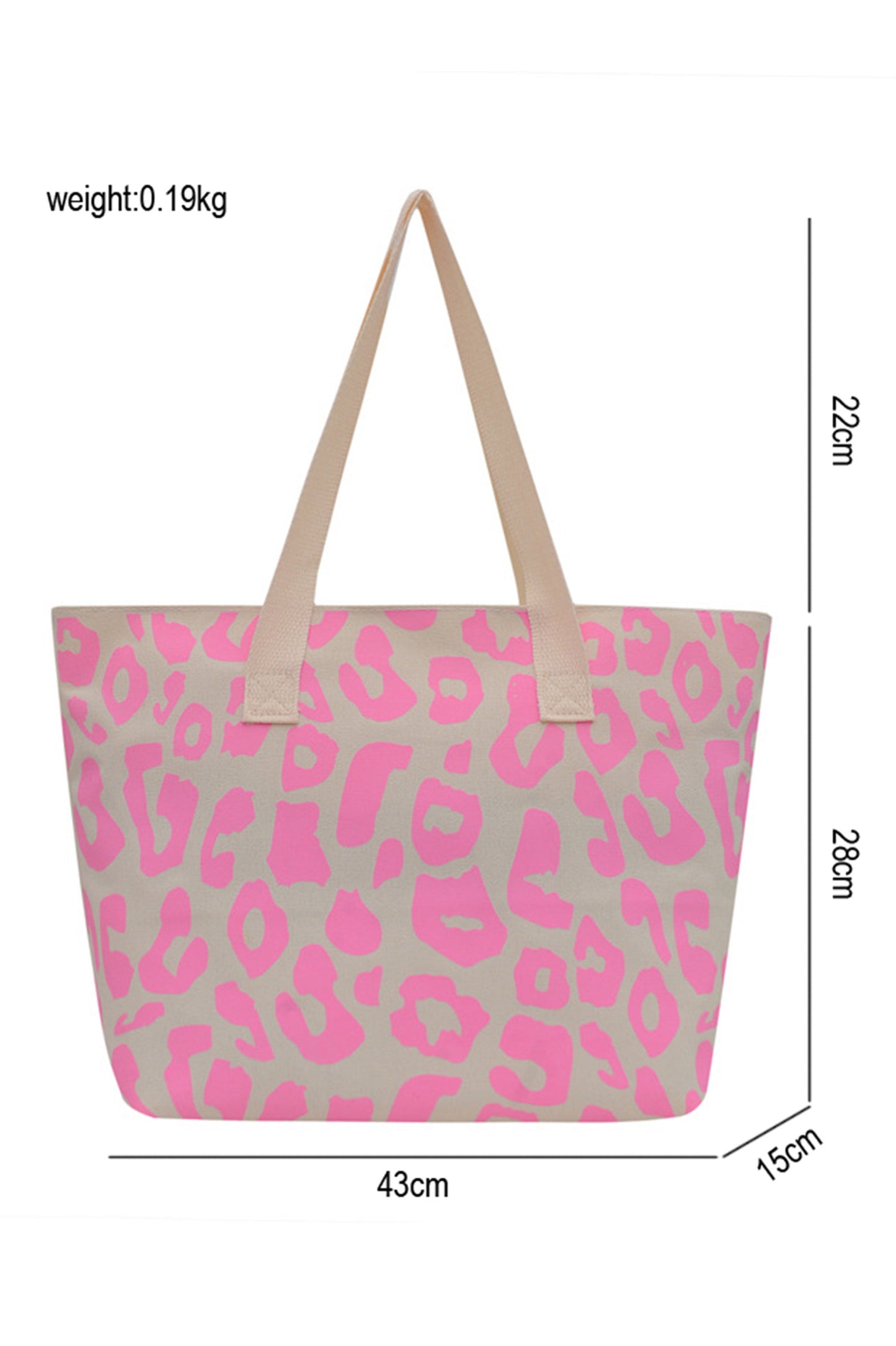 R1248 Leopard Print Canvas Tote Bag