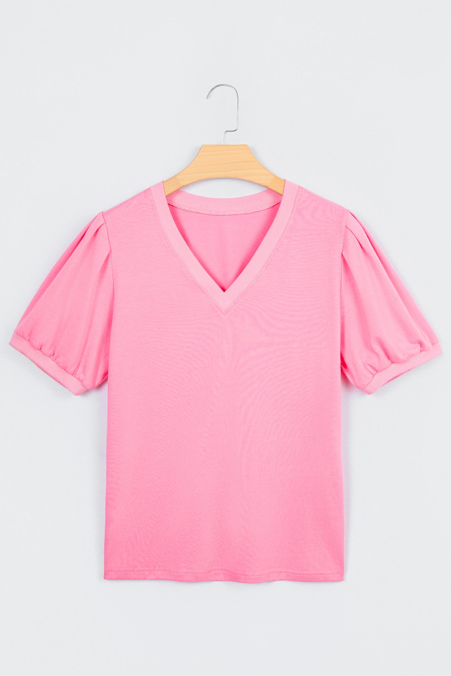 R1199 Pink Puff Sleeve Blouse