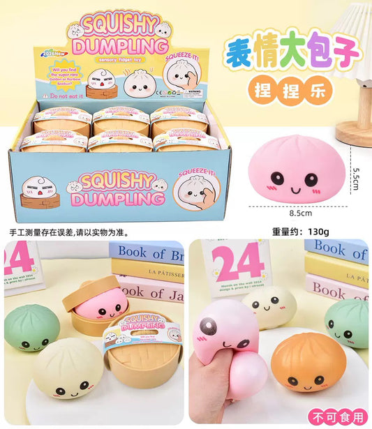 R1413 Cute Face Squishy Dumpling Stress Ball