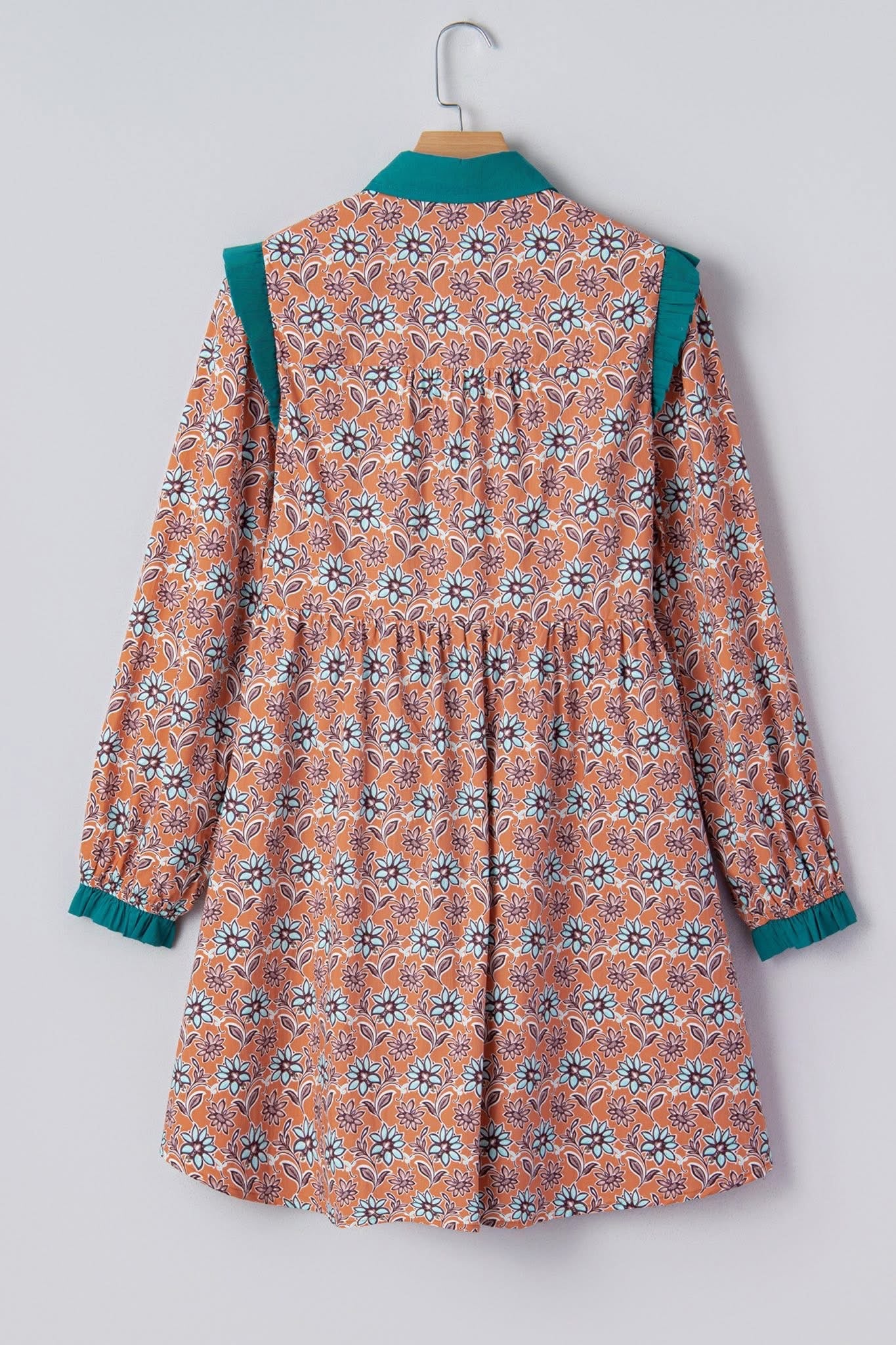 R1126 Floral Collared Shirt Dress