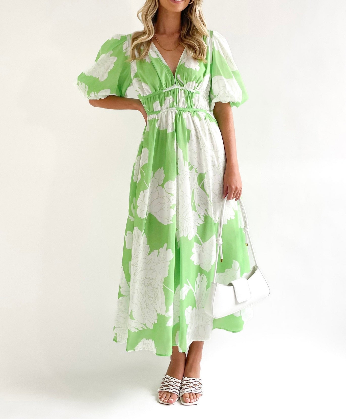 R1309 Summer Floral Print Long Dress
