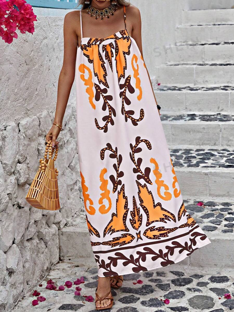 R1446 Boho Style Slip Dress