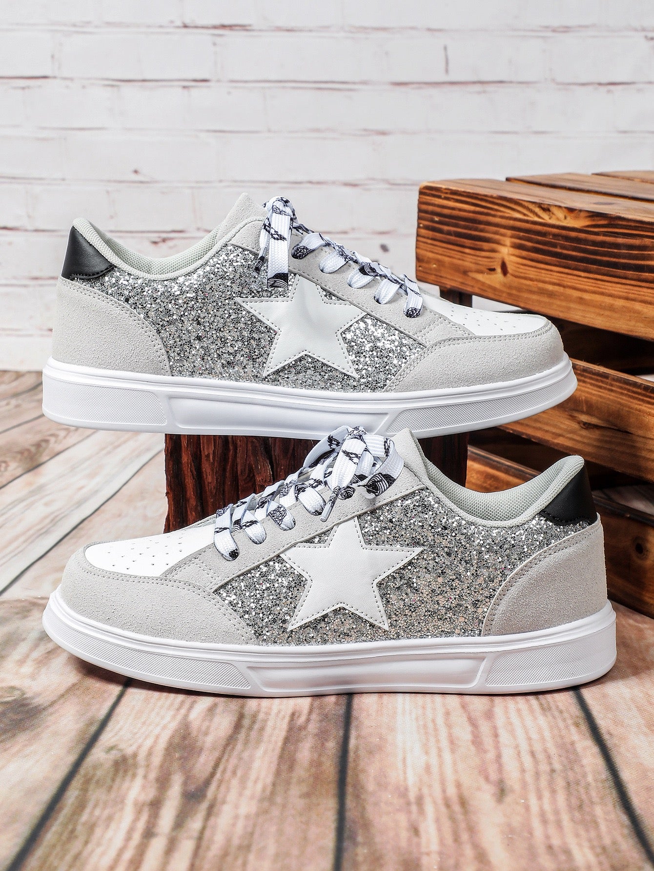 R1190 Glitter Star Flat Shoes