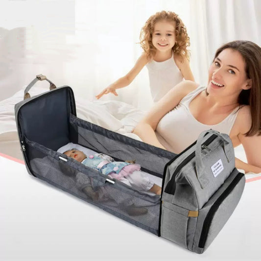 D5372 Multi-functional large-capacity baby crib mother and baby bag diaper bag